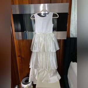 Elegant White Layered Kids Dress